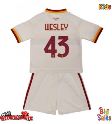 AS Roma Wesley Franca #43 Replica Away Stadium Kit for Kids 2026-27 Short Sleeve (+ pants)